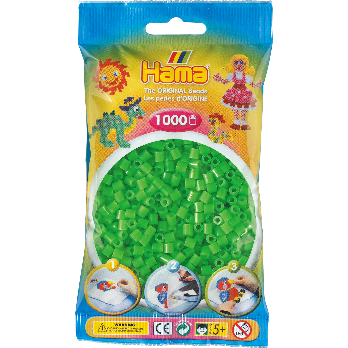 Hama midi perler, 1000 fluorescerende grøn