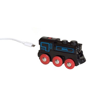 BRIO togbane, genopladeligt lokomotiv med USB