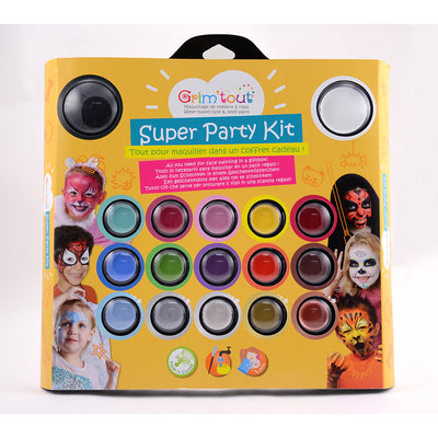 Grim'tout ansigtsmaling super party kit 17 farver
