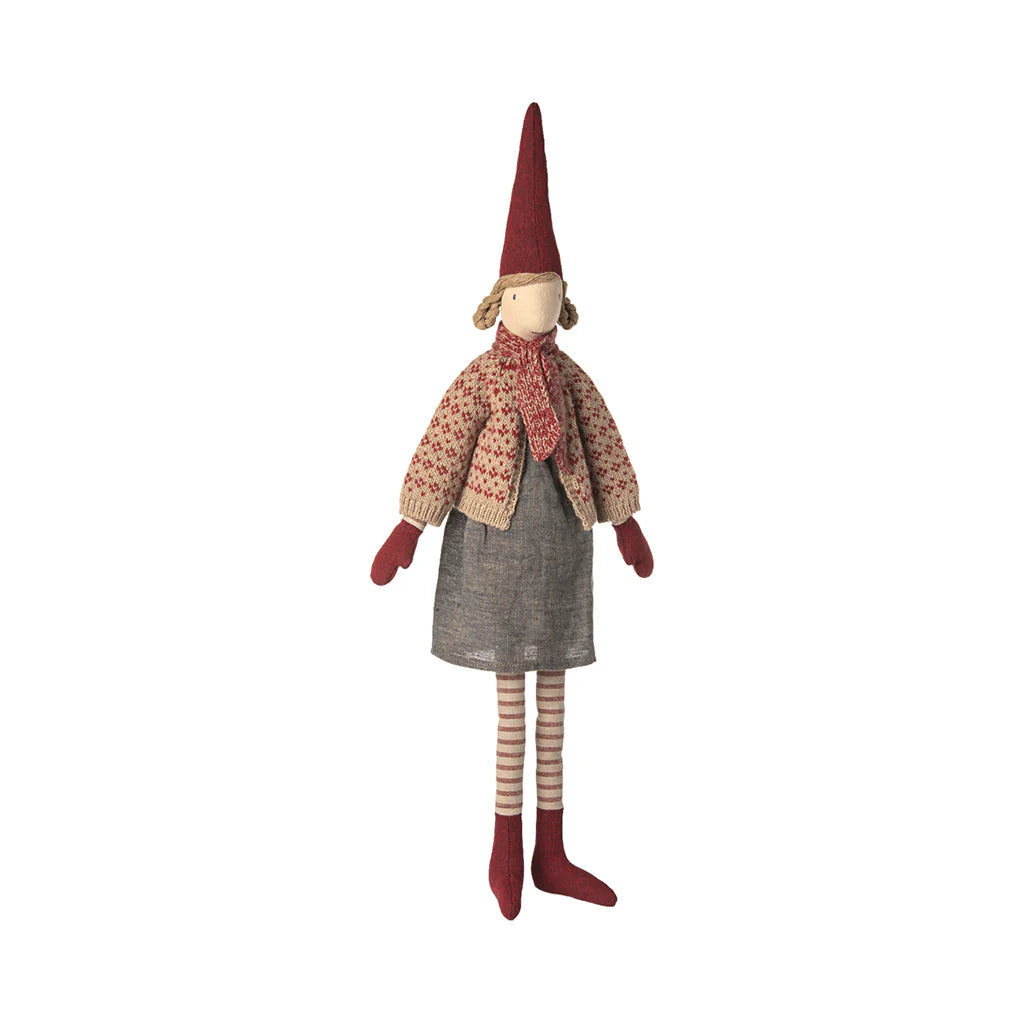 MAILEG NISSE PIGE STR. 4 GRÅ NEDERDEL