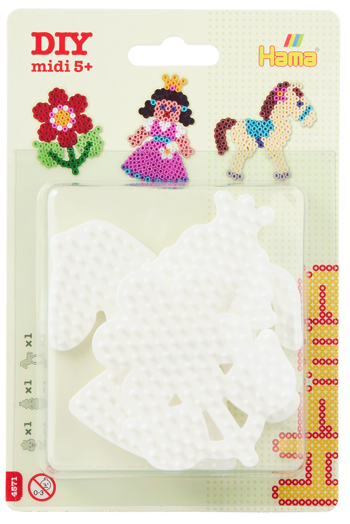 MIDI PLADE 3-PAK BLOMST - PRINSESSE - HEST