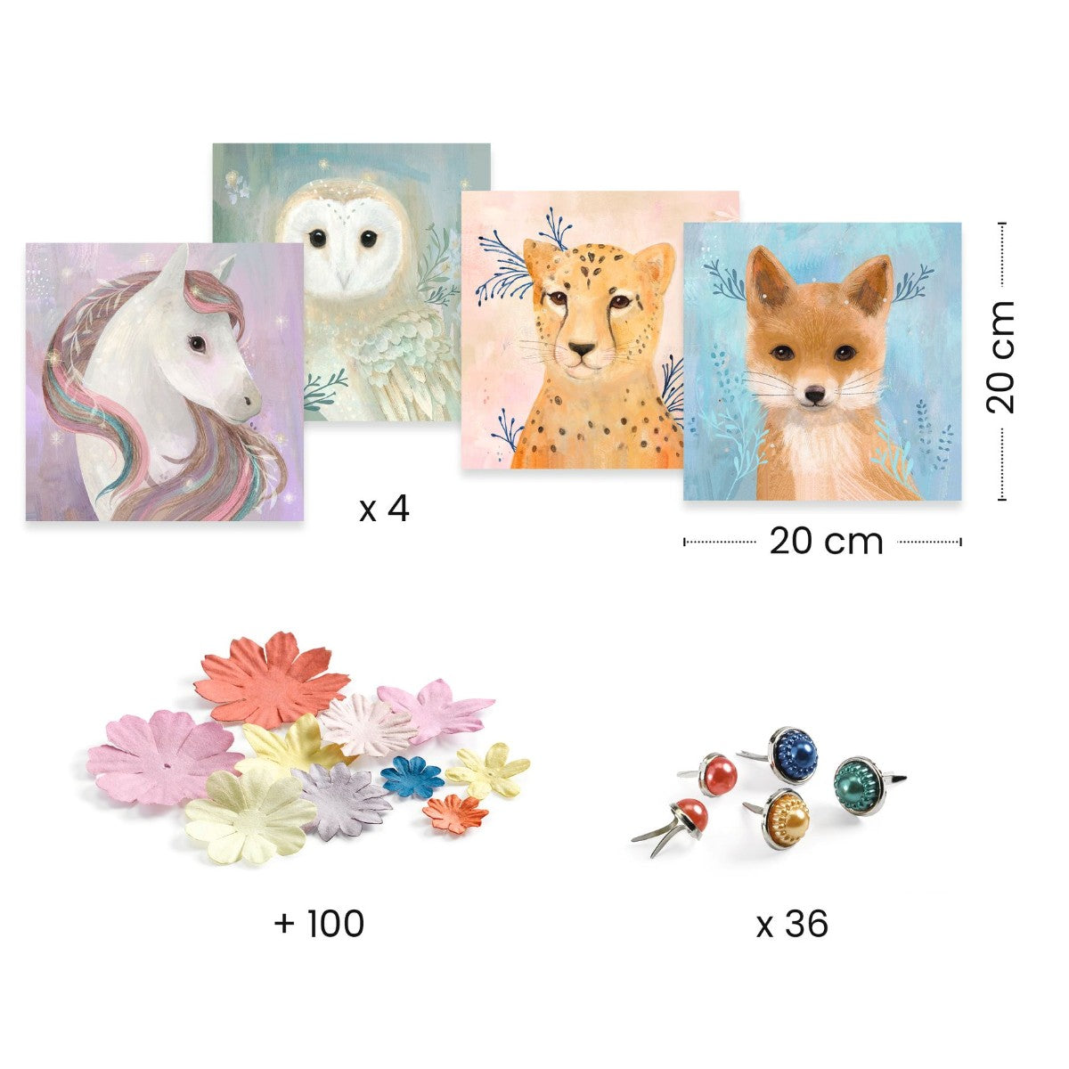 Kreativ æske 3D, Dyr med blomster