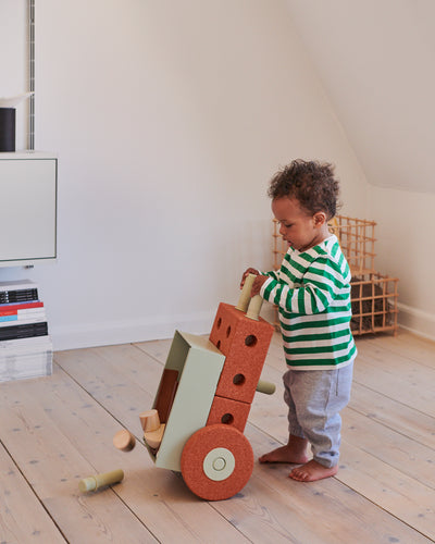 Baby walker, burnt orange / dusty green