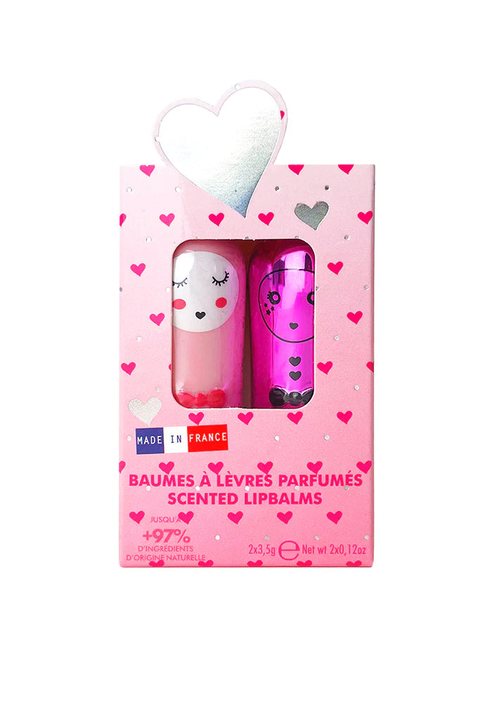 Lip balm 2-pak, hjerter sølv