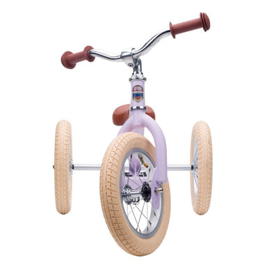 Balancecykel, trehjulet + tohjulet, vintage purple