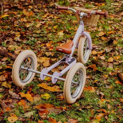 Balancecykel, trehjulet + tohjulet, vintage purple