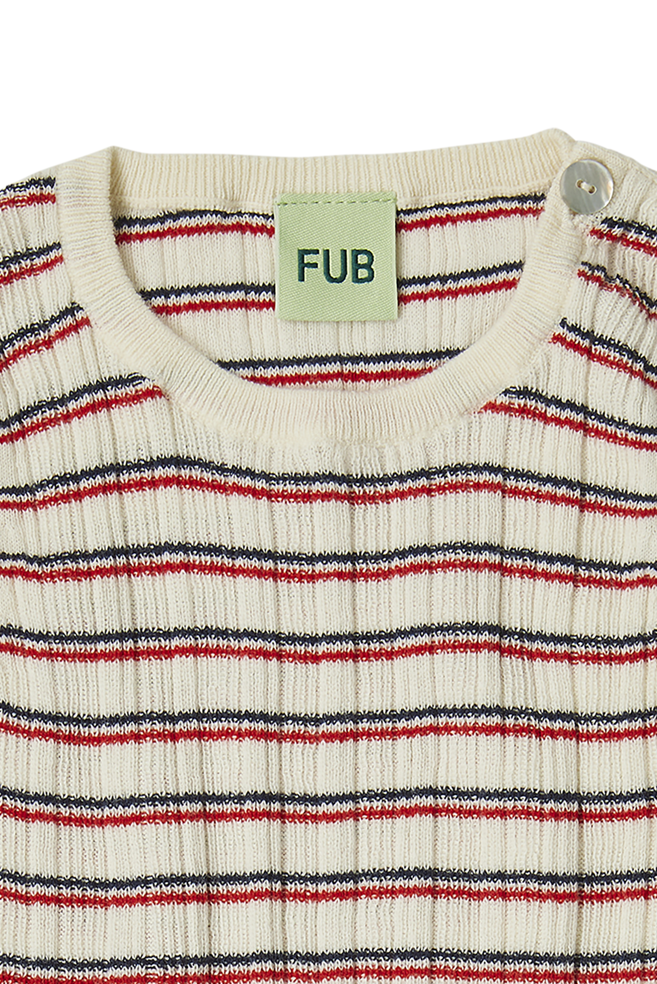 Baby body, ecru/dark navy/crimson red