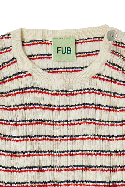 Baby body, ecru/dark navy/crimson red