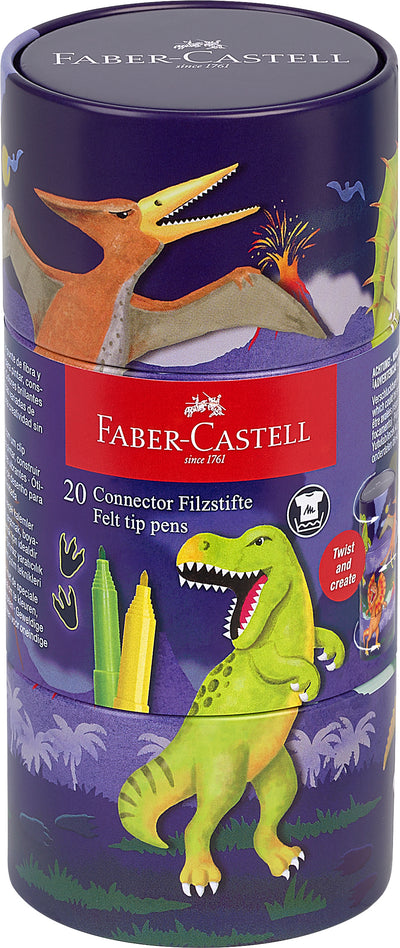 Felt-tip connector tusser i dinosaur æske