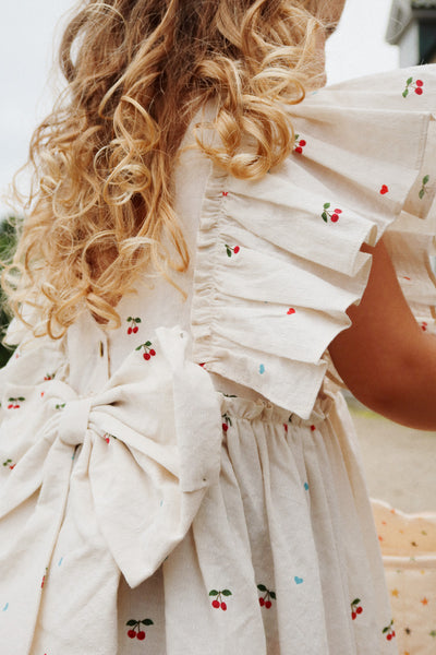 Evia bow kjole, cherry coeur