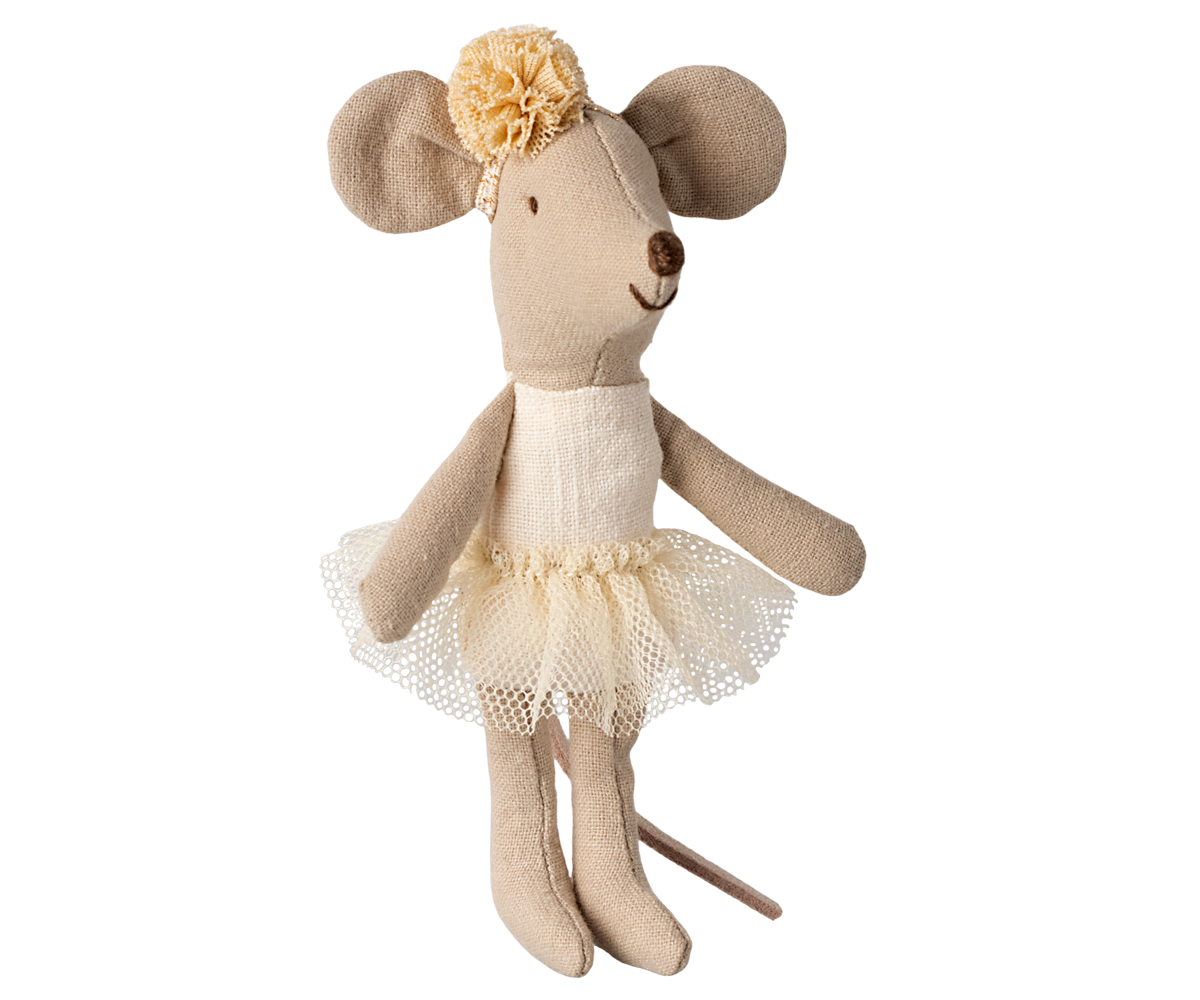 Ballerina mus, lillesøster, råhvid