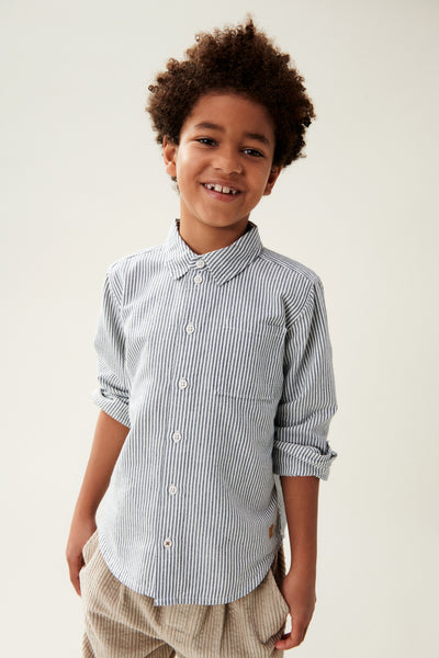 Costa stribet skjorte, navy / creme de la creme