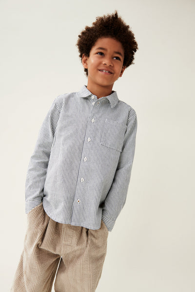 Costa stribet skjorte, navy / creme de la creme