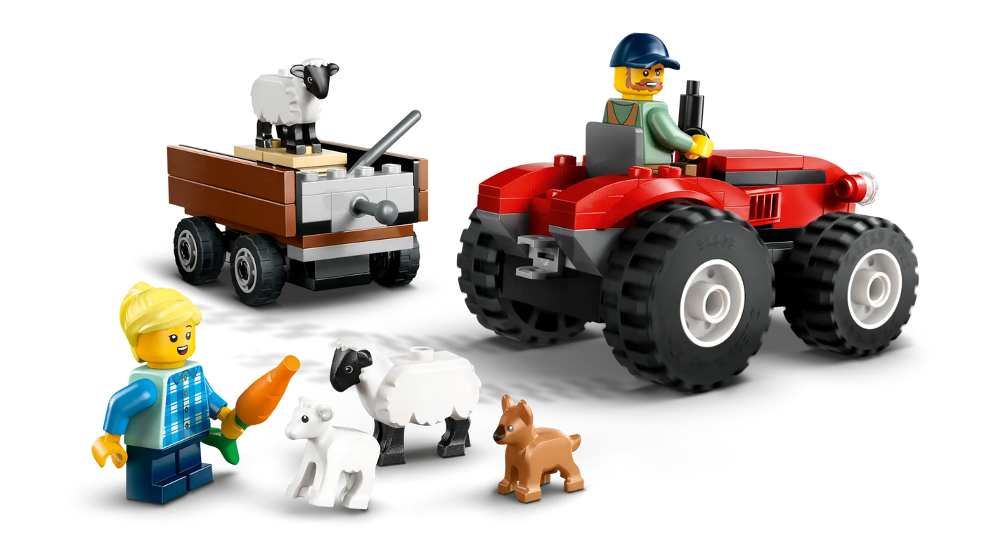LEGO CITY RØD TRAKTOR MED ANHÆNGER