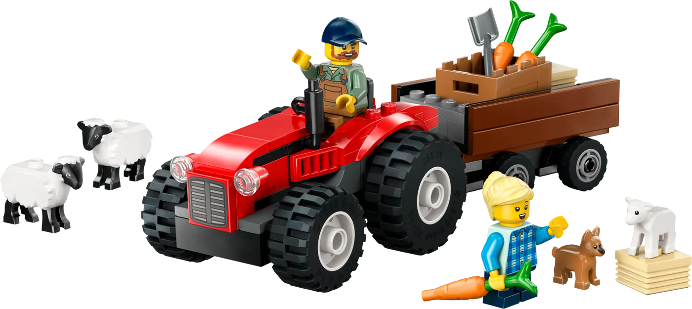 LEGO CITY RØD TRAKTOR MED ANHÆNGER