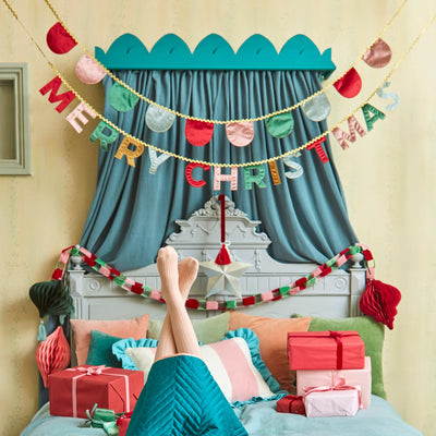 GARLAND MERRY CHRISTMAS VELVET