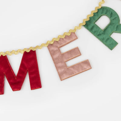 GARLAND MERRY CHRISTMAS VELVET