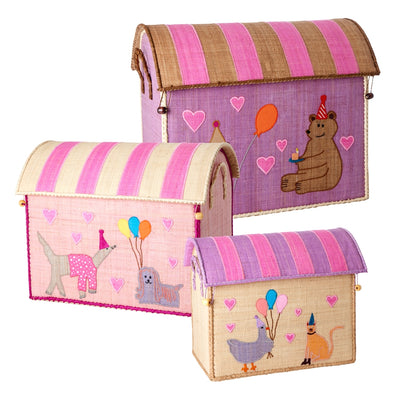 Opbevaringskurv, pink party animal, large