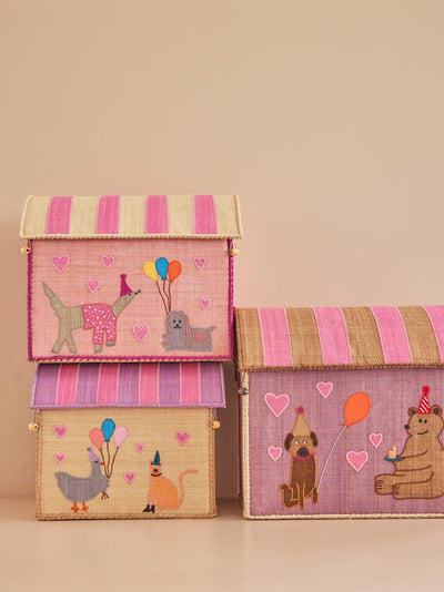 Opbevaringskurv, pink party animal, large
