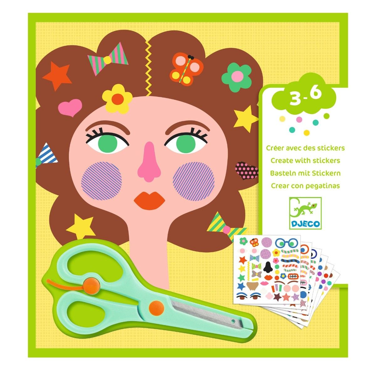 Kreativ pakke, Frisør med saks & klistermærker