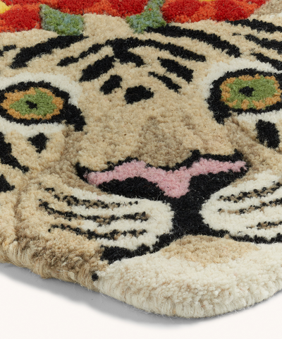 FLORAL WHITE TIGER HEAD, TÆPPE