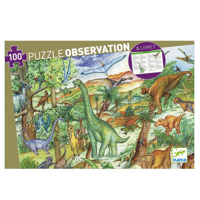 Djeco observationspuslespil, Dinosaur 100 brikker