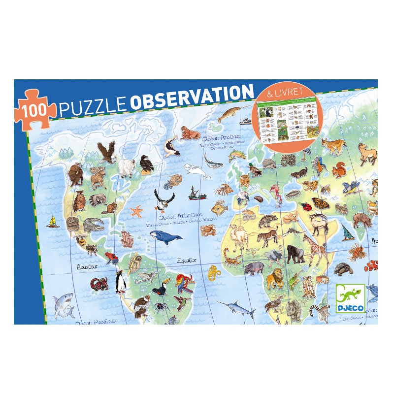 Observationspuslespil, Verdens dyr 100 brikker