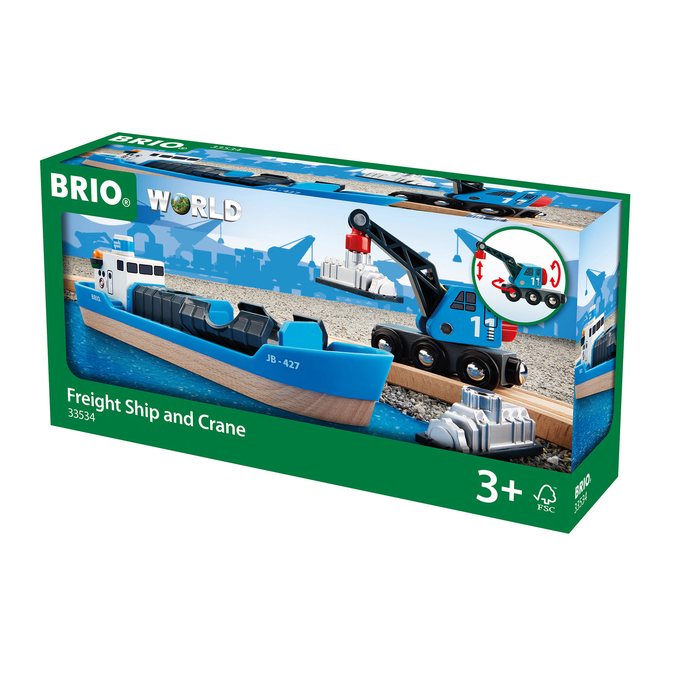 BRIO togbane, containerskib