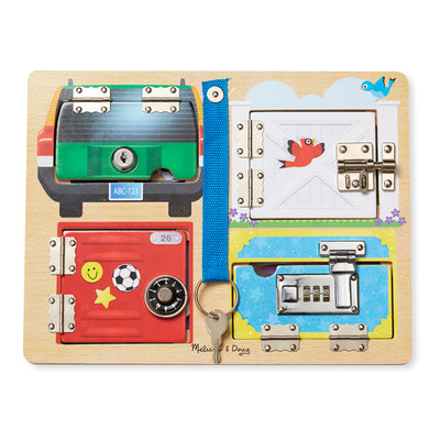 Melissa & Doug låsebræt, m/4 låger
