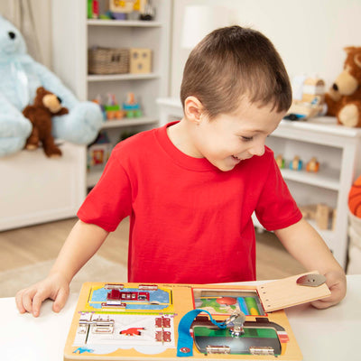 Melissa & Doug låsebræt, m/4 låger