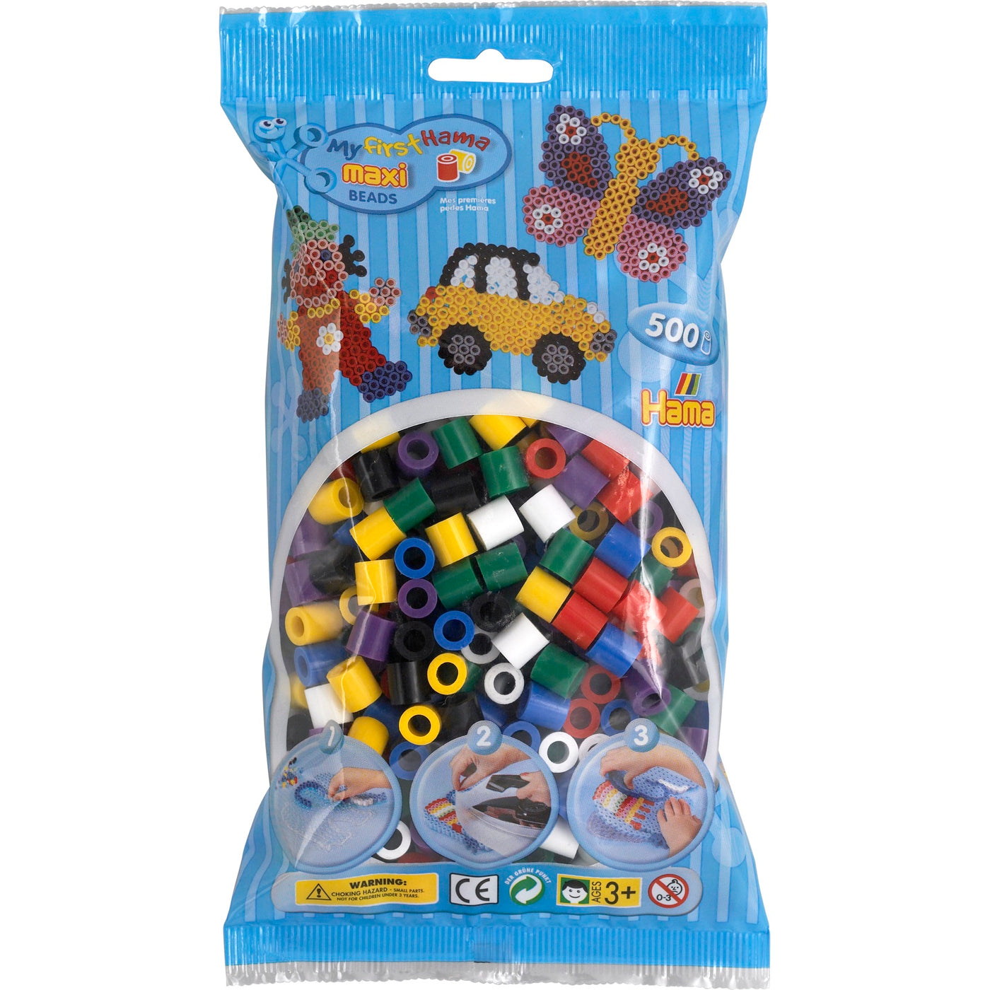 Perler, maxi, 500 klassiske farver