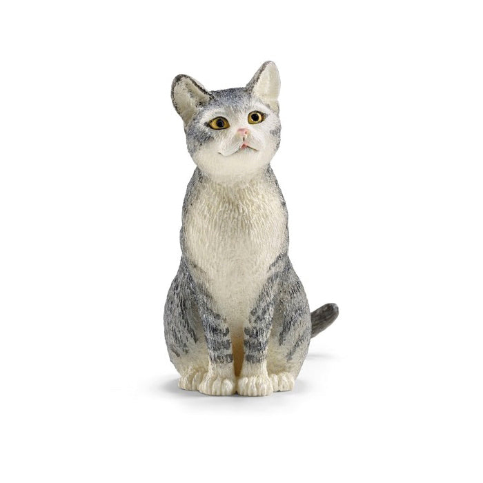 Grå kat siddende