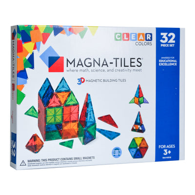 Magna-Tiles byggemagneter, clear colors 32 dele