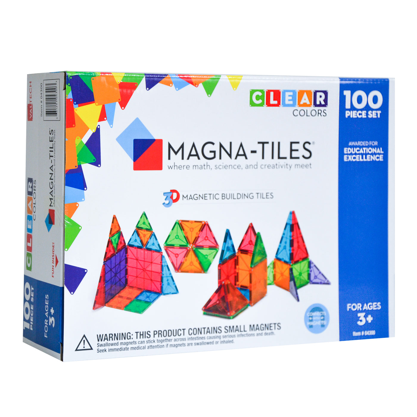 Byggemagneter, clear colors 100 dele