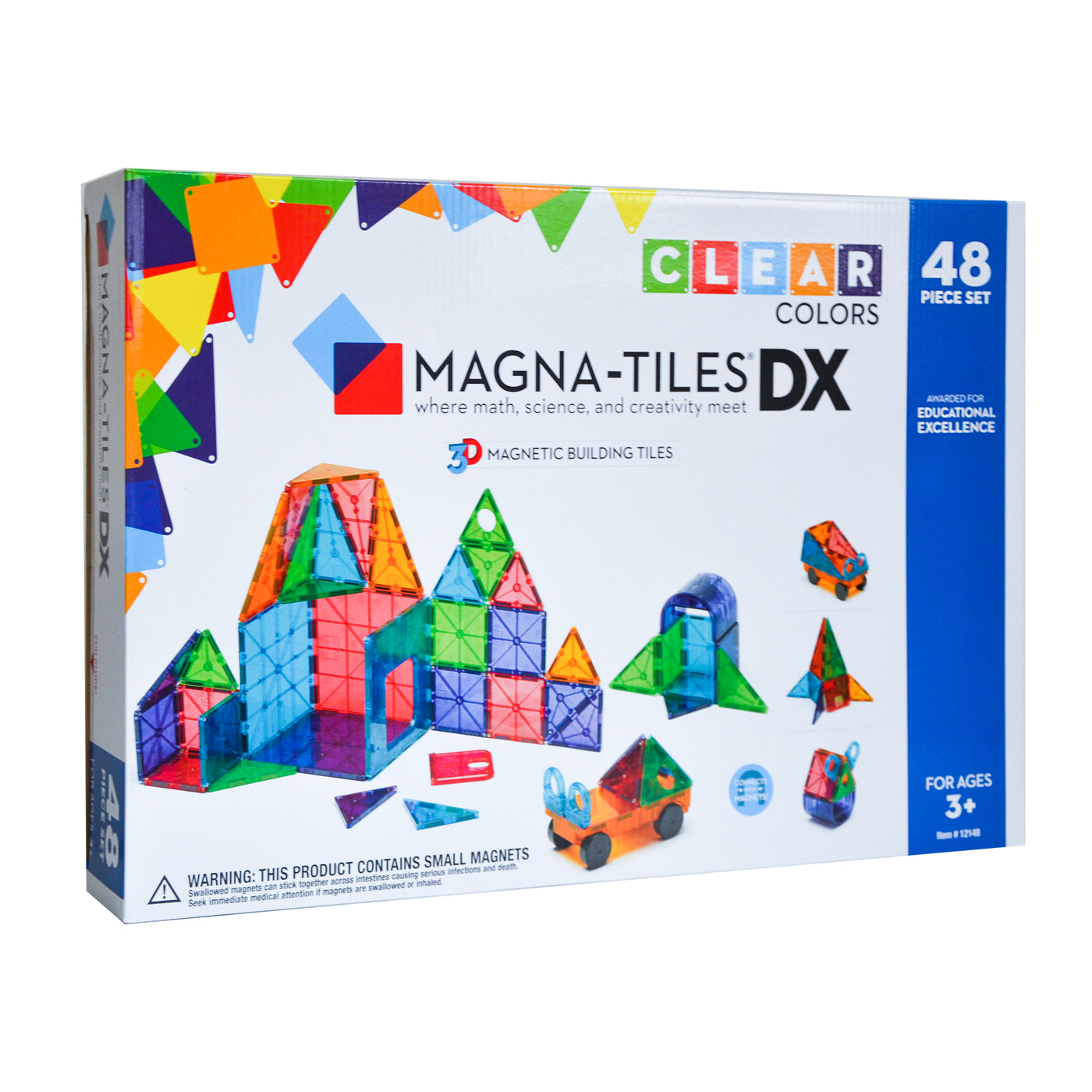 Byggemagneter, clear colors 48 dele deluxe