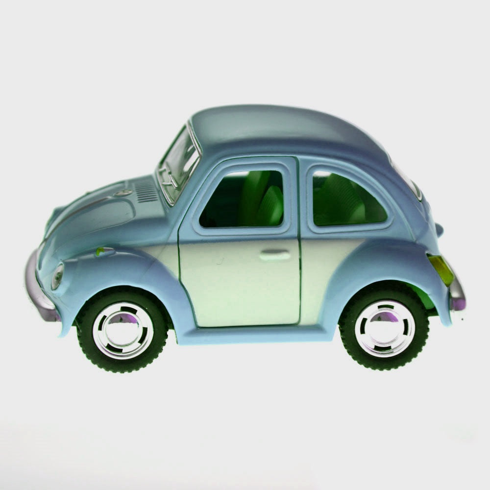 Metalbil VW pastel beetle, blå