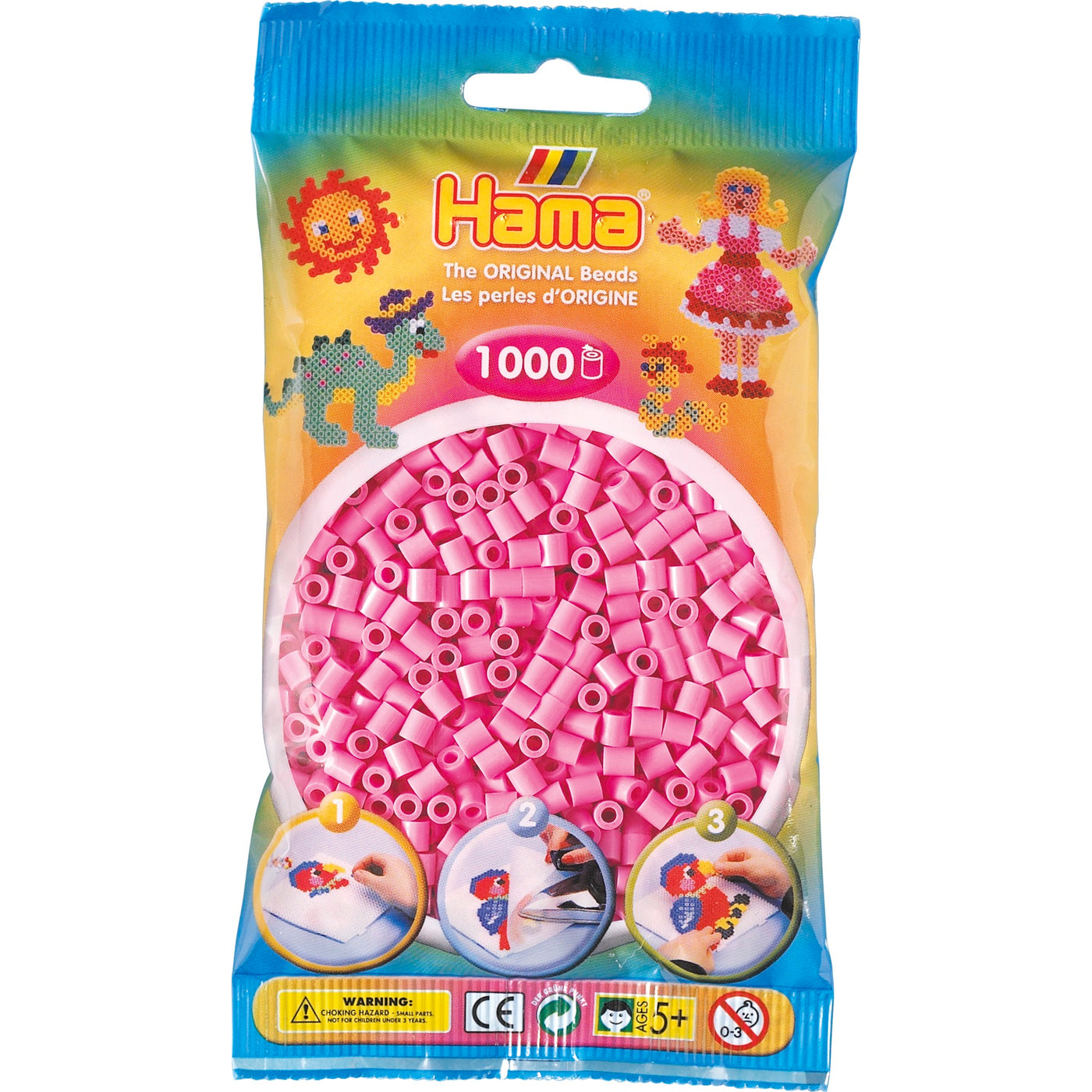 Hama midi perler, 1000 pink