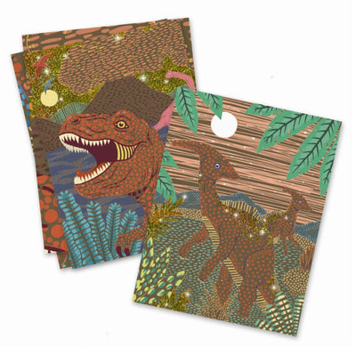 Kreativ pakke, scratchkort m/dinosaurer