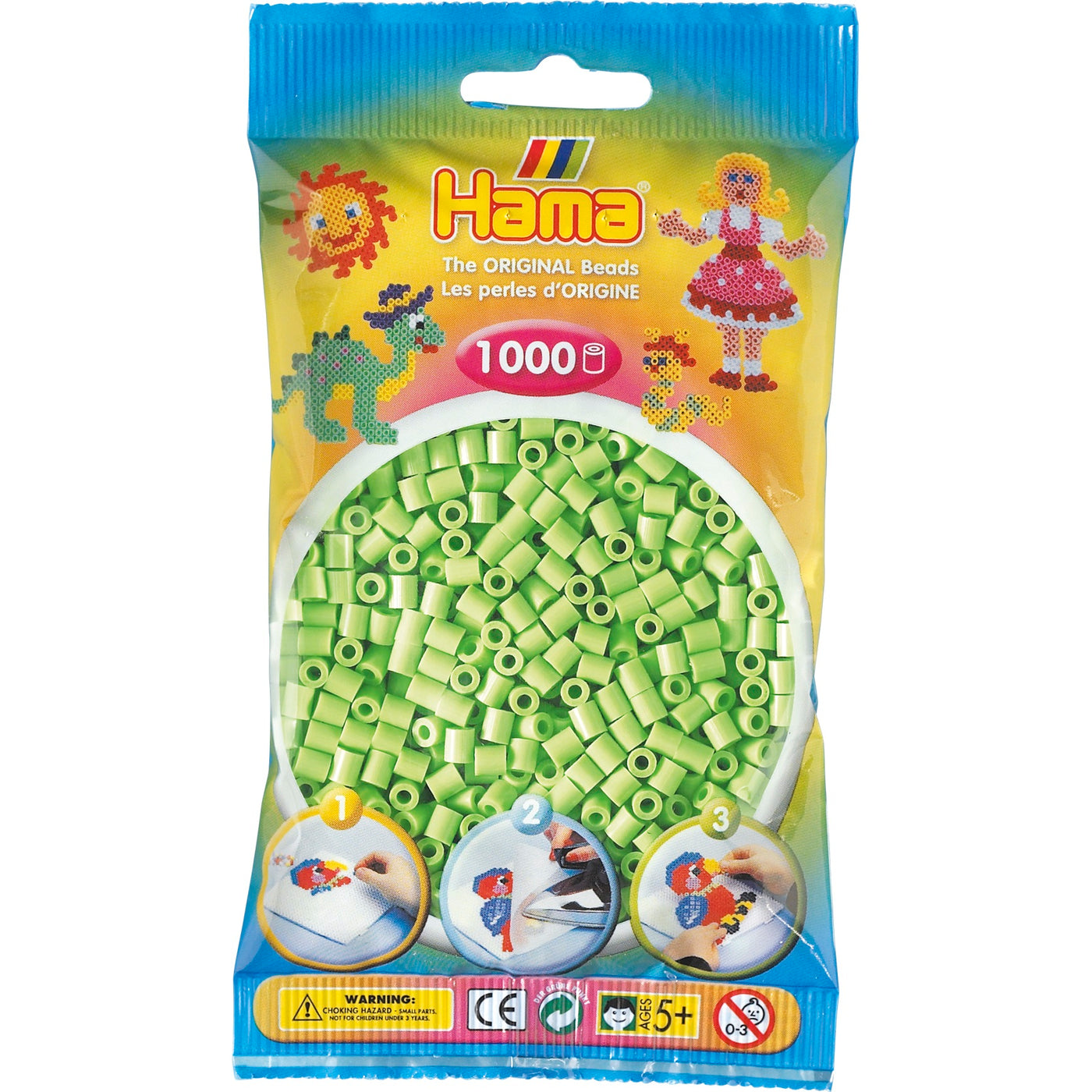 Hama midi perler, 1000 pastel grøn