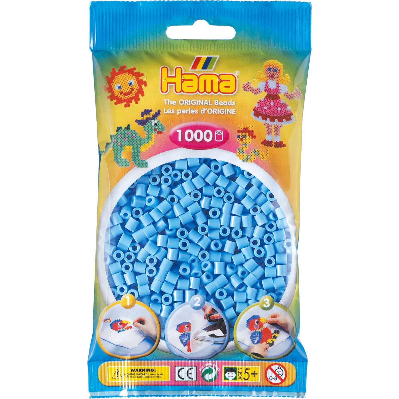 Hama midi perler, 1000 pastel blå
