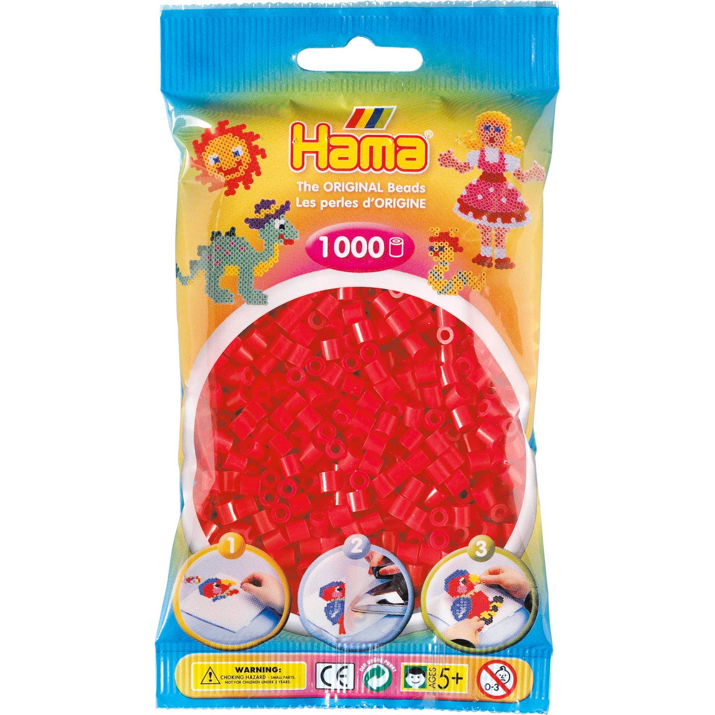 Hama midi perler, 1000 rød