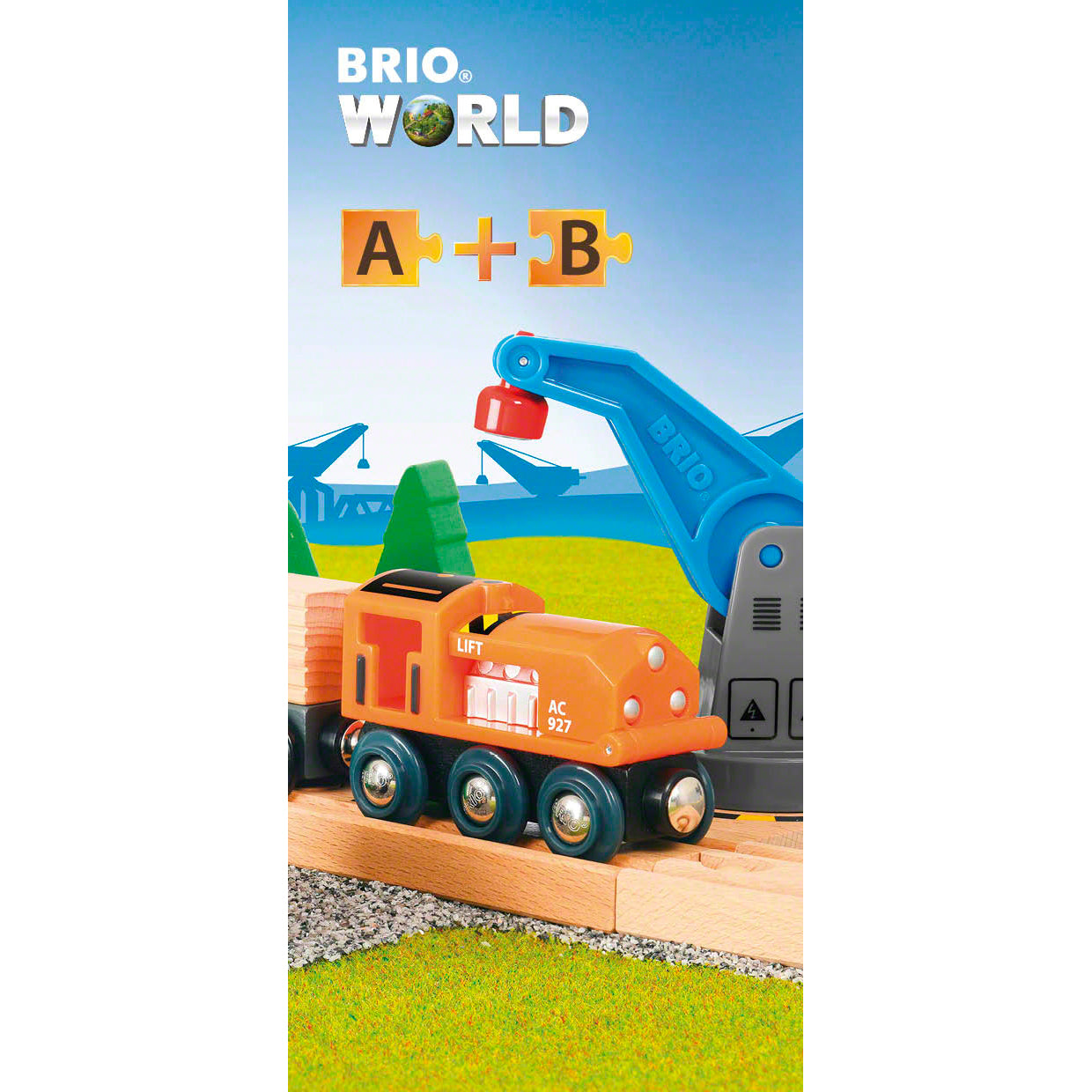 BRIO togbane, løft- og læs startsæt