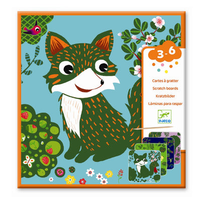 Djeco kreativ pakke, scratch kort skovens dyr