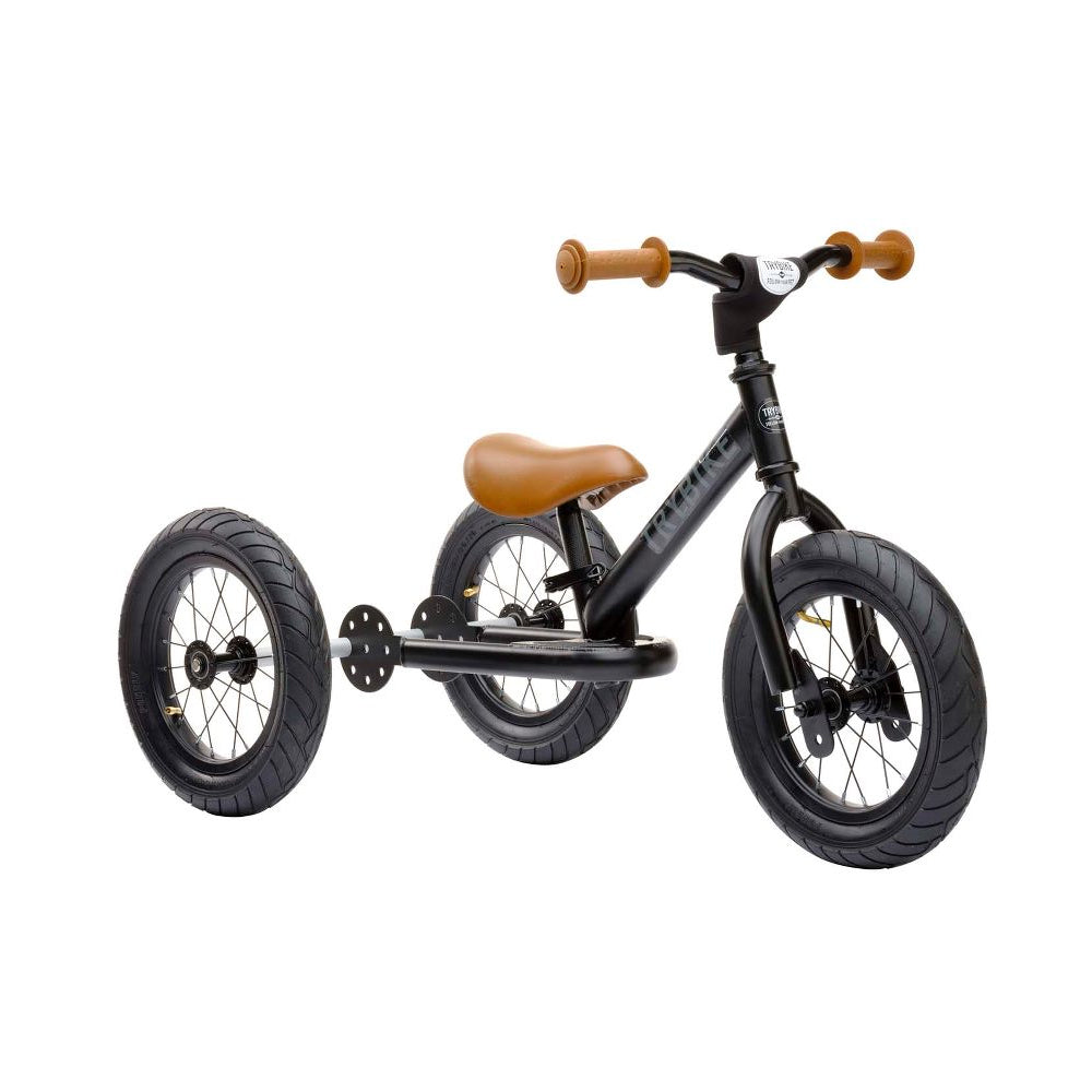 Trybike balancecykel, trehjulet + tohjulet sort