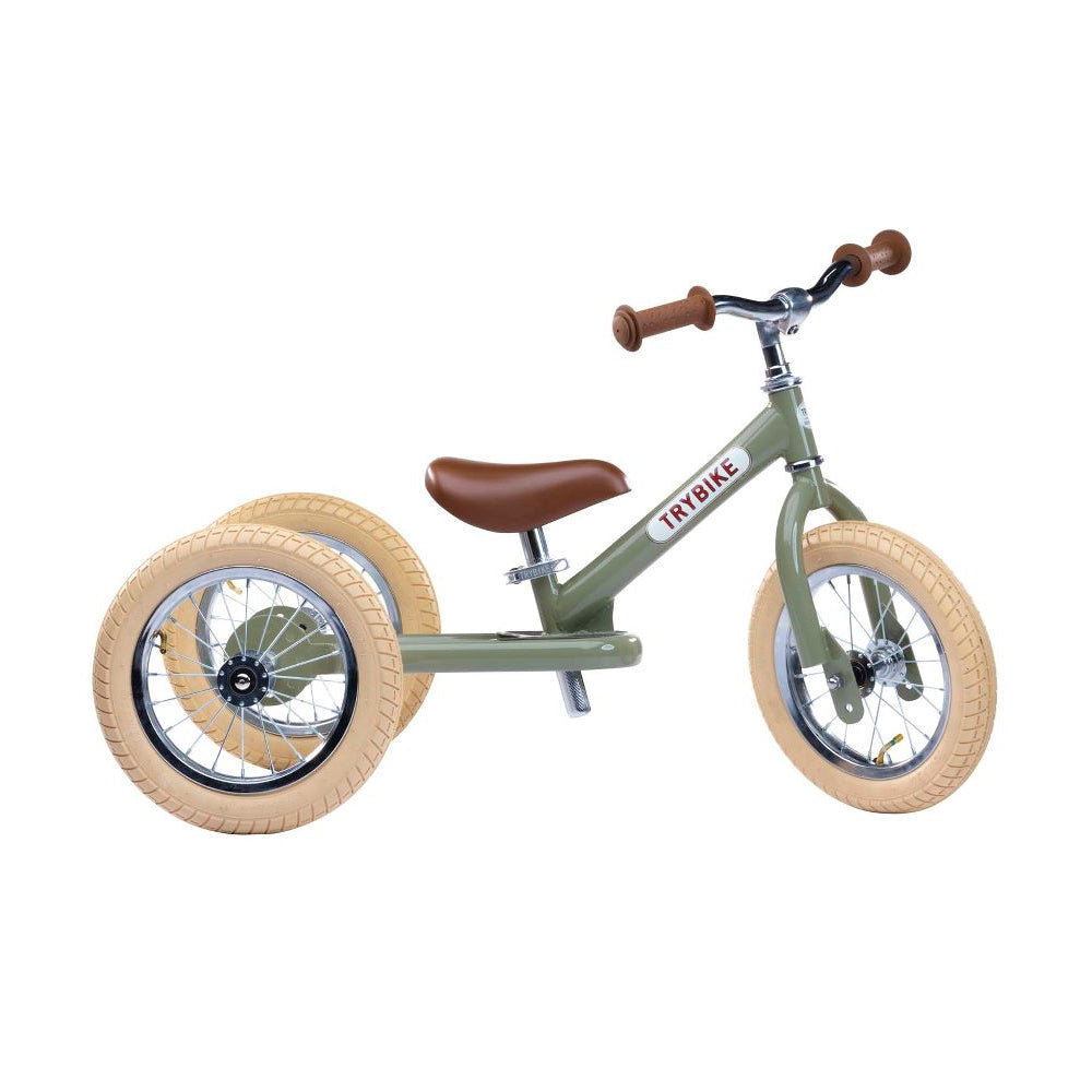Balancecykel, trehjulet + tohjulet grøn