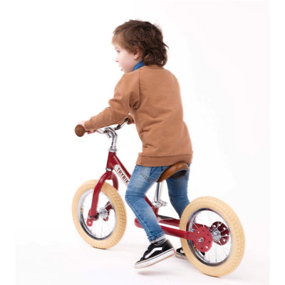 Balancecykel, trehjulet + tohjulet rød