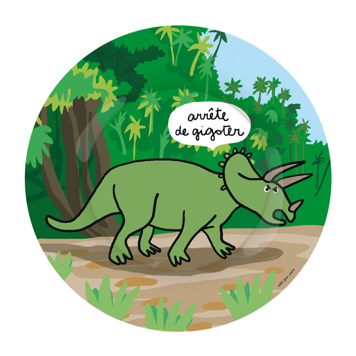 Petit jour melamin tallerken, dino Triceratops