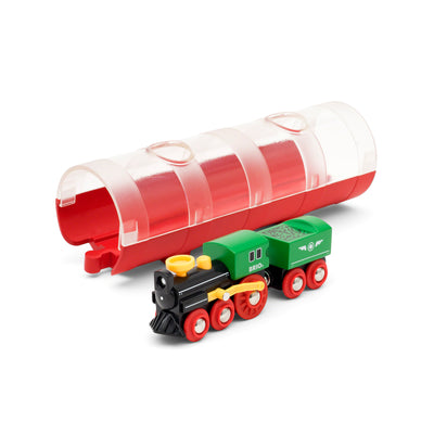 BRIO togbane, damplokomotiv og tunnel