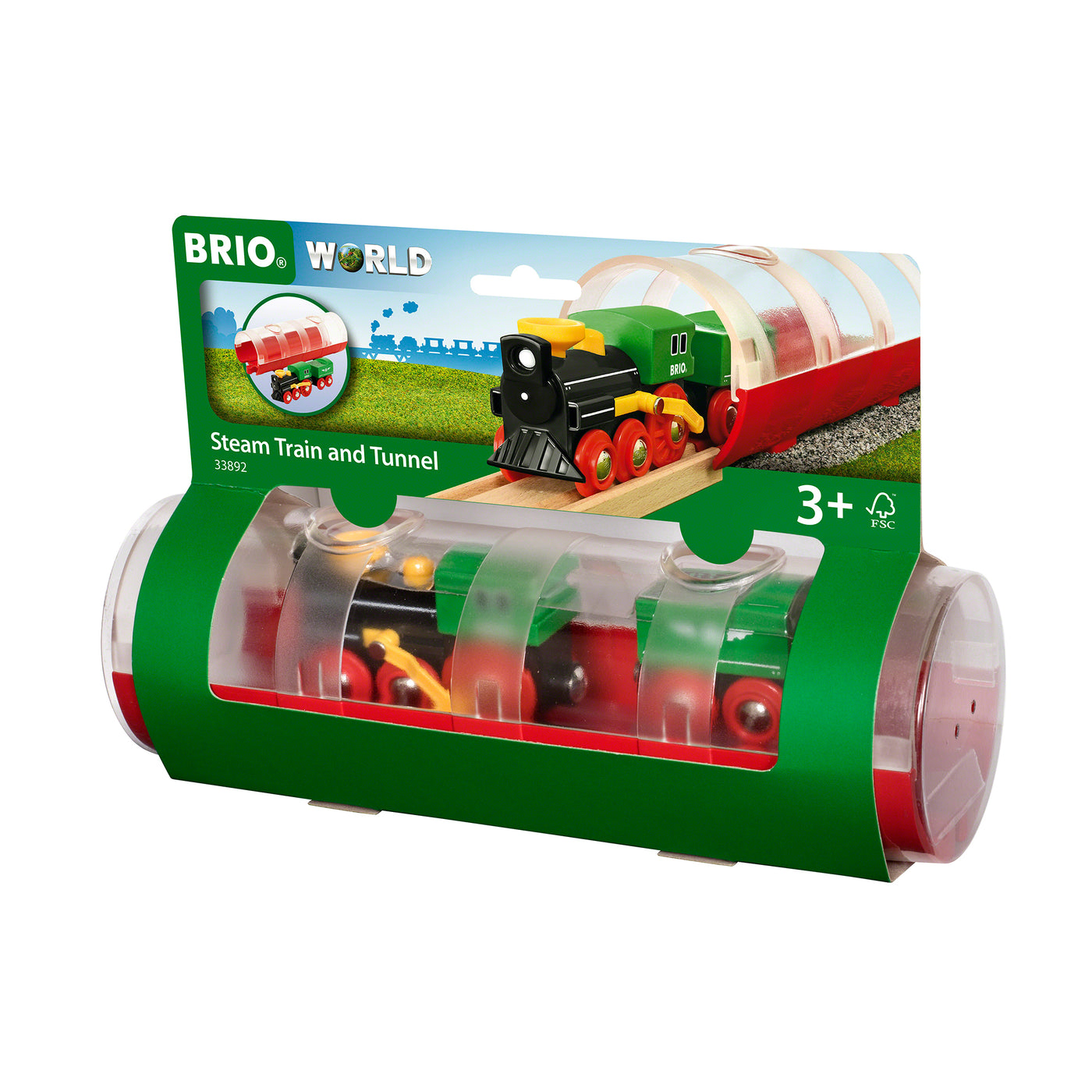 BRIO togbane, damplokomotiv og tunnel