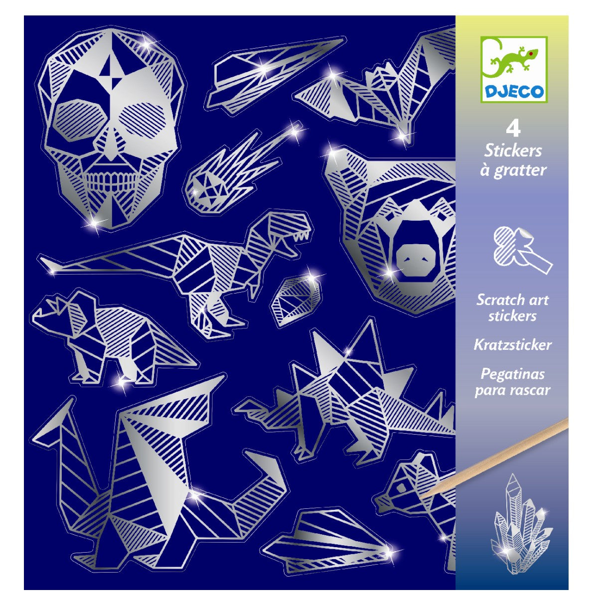 Kreativ pakke, scratchkort-stickers blå diamant